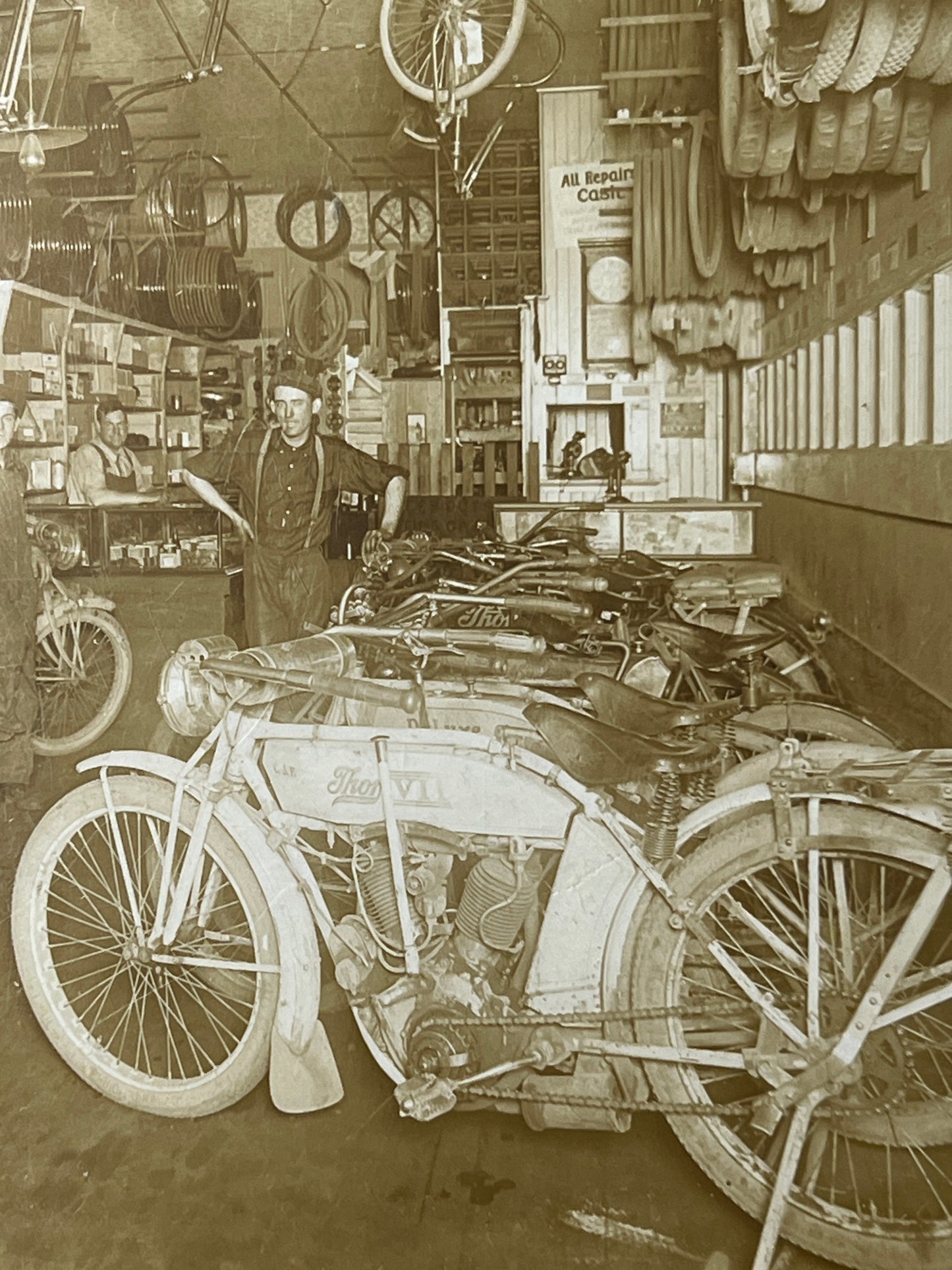 1913 Thor Motorcycle Dealership Original Photo