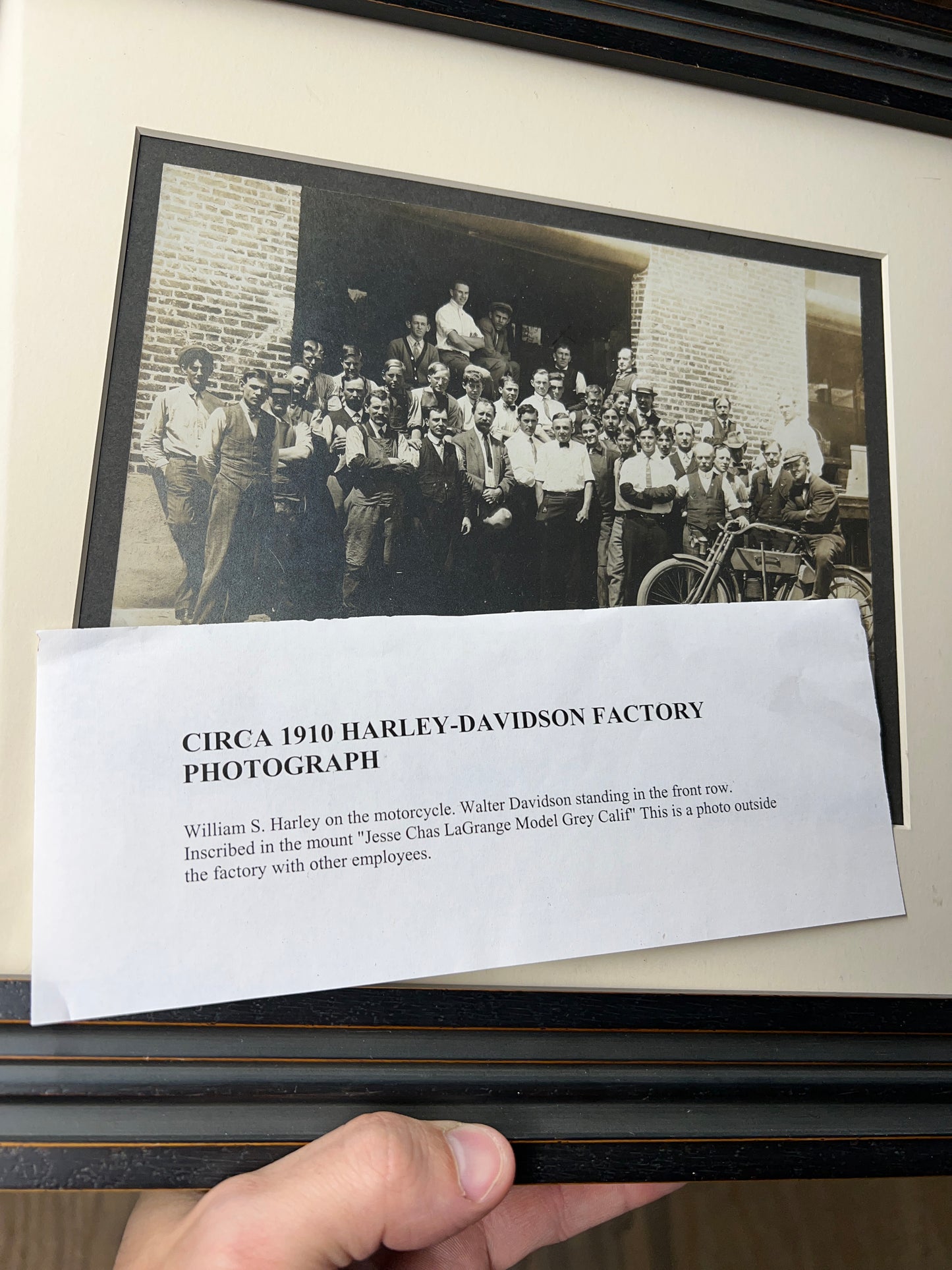 1910 Harley Davidson Factory Photo w/ William Harley & Arthur Davidson