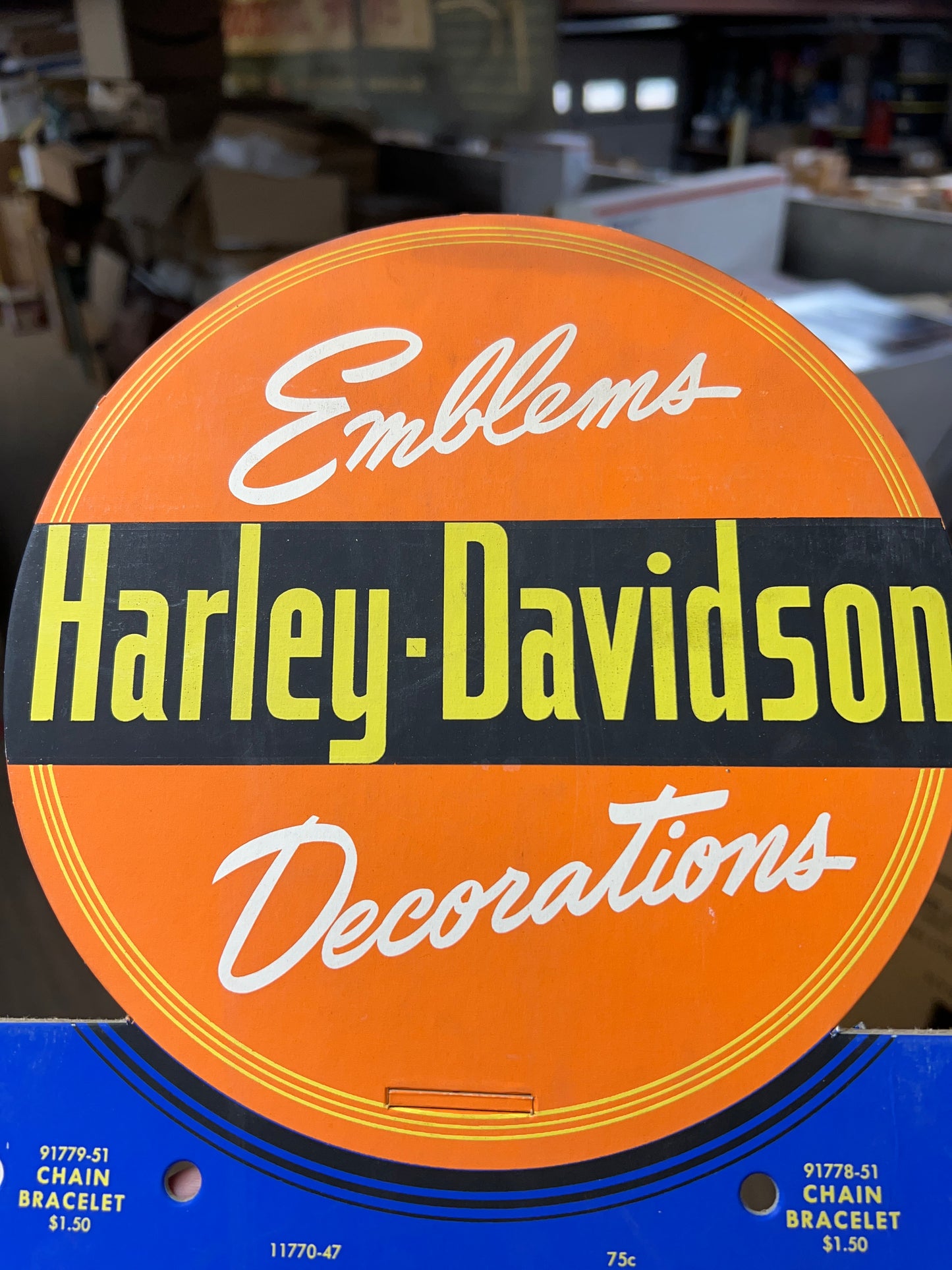 Harley Davidson Emblems & Decorations NOS Cardboard Display 1950’s - 60’s