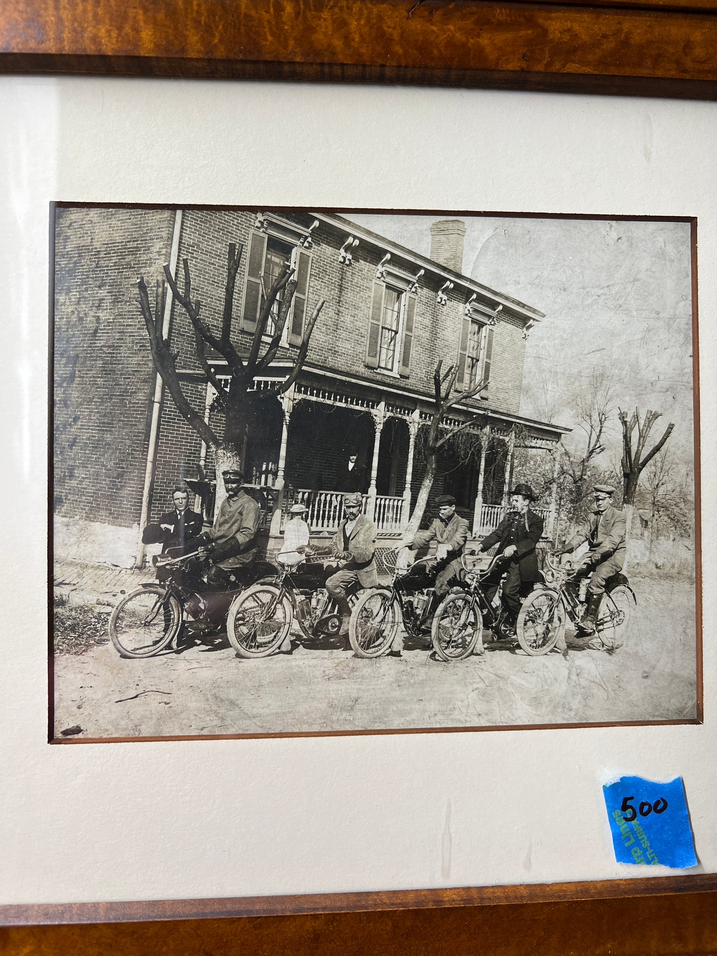 1909 (?) Indian Camelback Motorcycles Lineup Original Photo