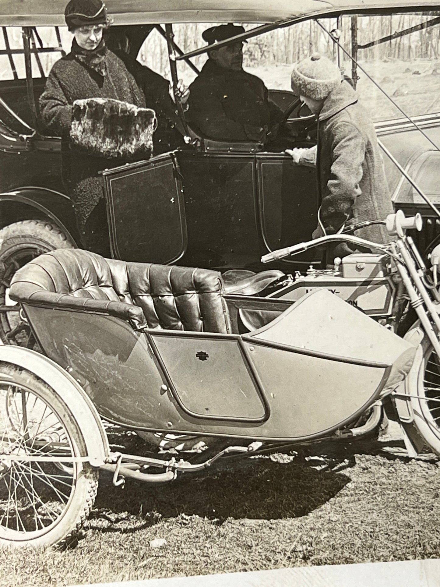 1915 Harley Davidson With Sidecar Factory Advertising Photo