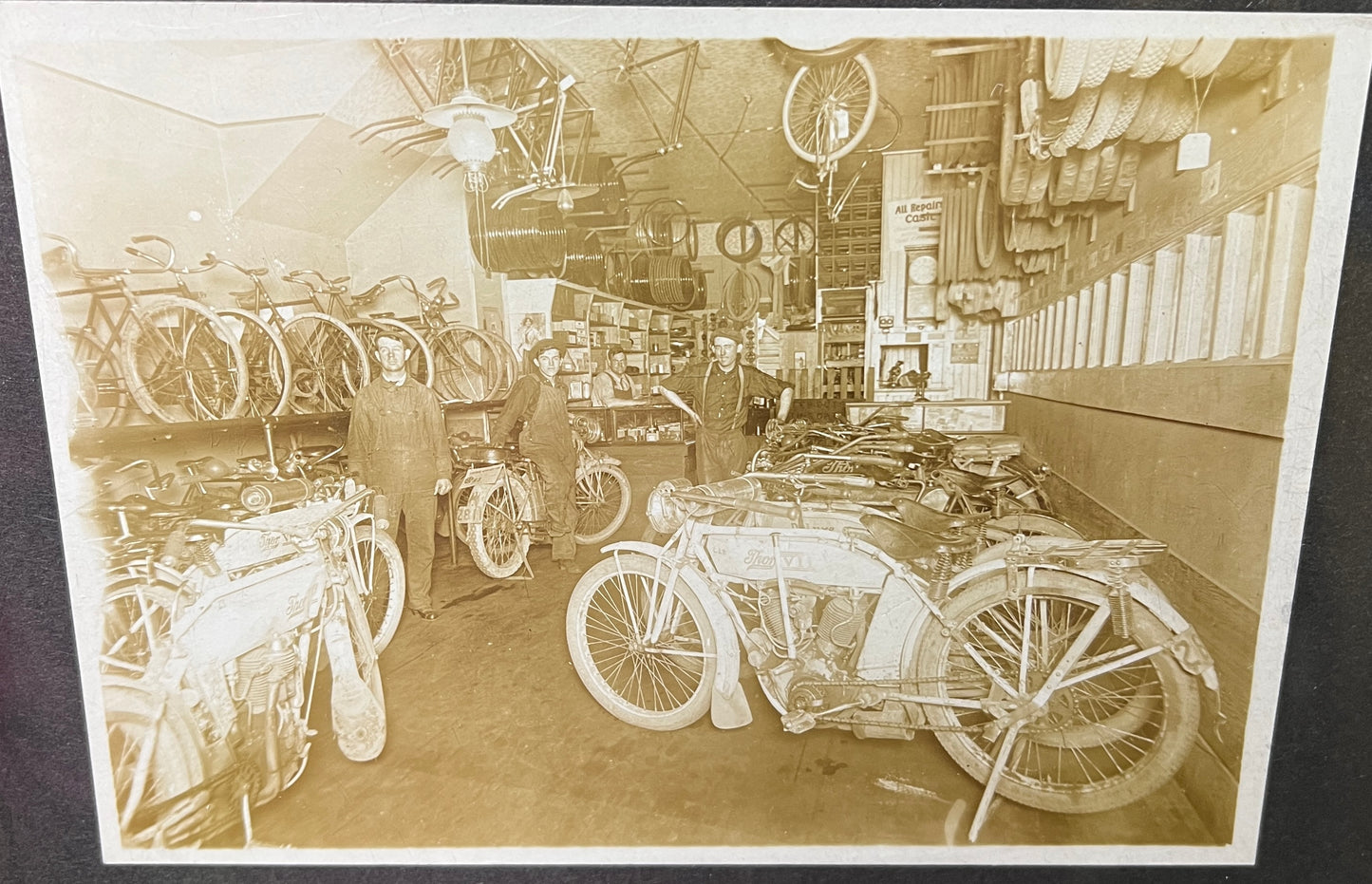 1913 Thor Motorcycle Dealership Original Photo