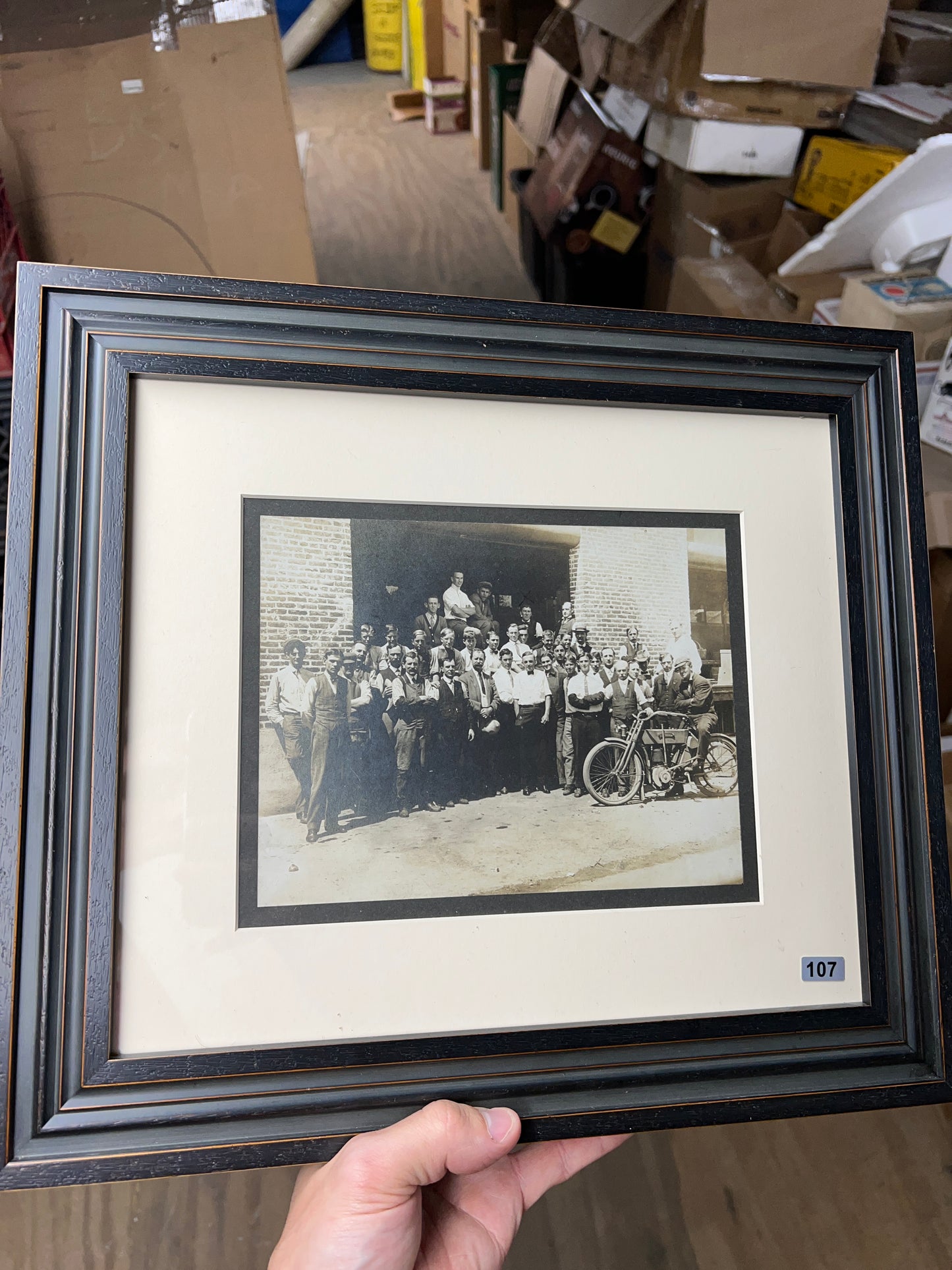 1910 Harley Davidson Factory Photo w/ William Harley & Arthur Davidson