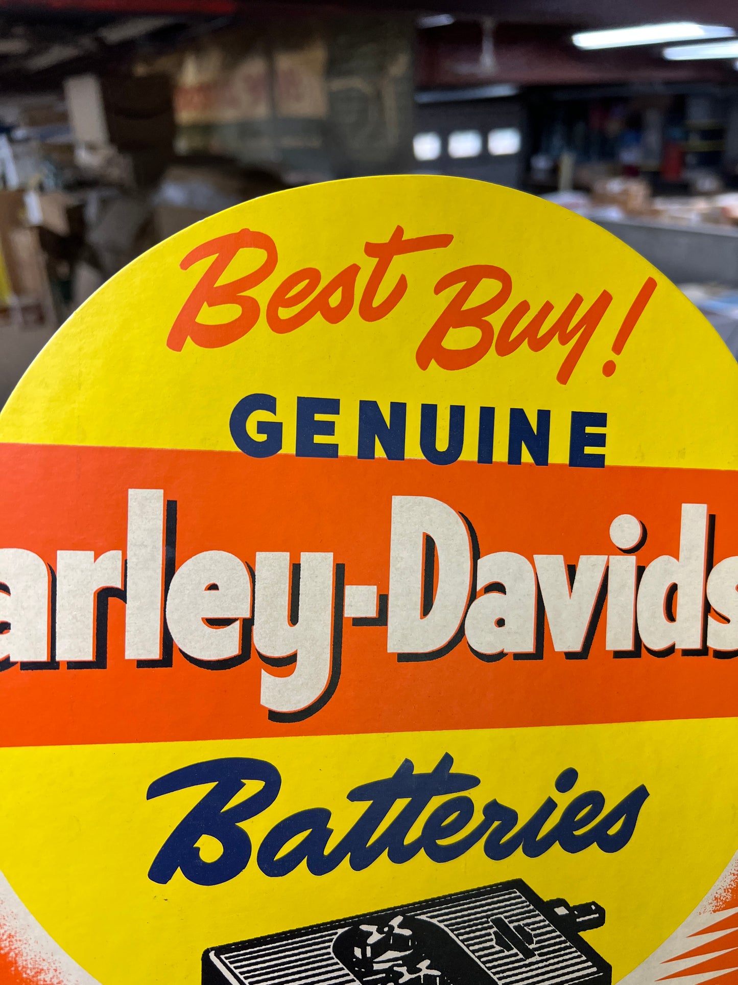 Harley Davidson Battery Cardboard Display NOS 1950’s-60’s