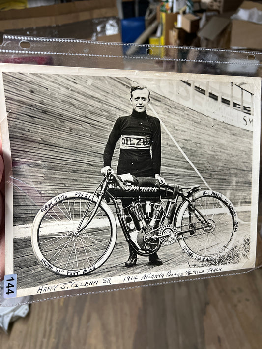 1912 Indian Boardtrack Oilzum Original Photo Harry Glenn