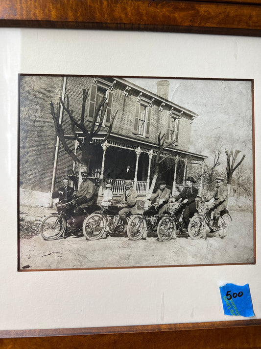 1909 (?) Indian Camelback Motorcycles Lineup Original Photo