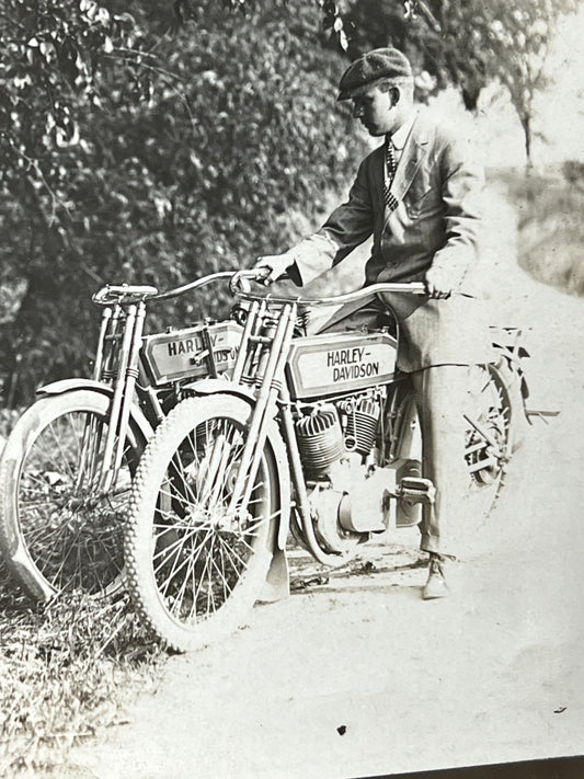 1913 Harley Davidson Twin Motorcycle Factory Promo Photo