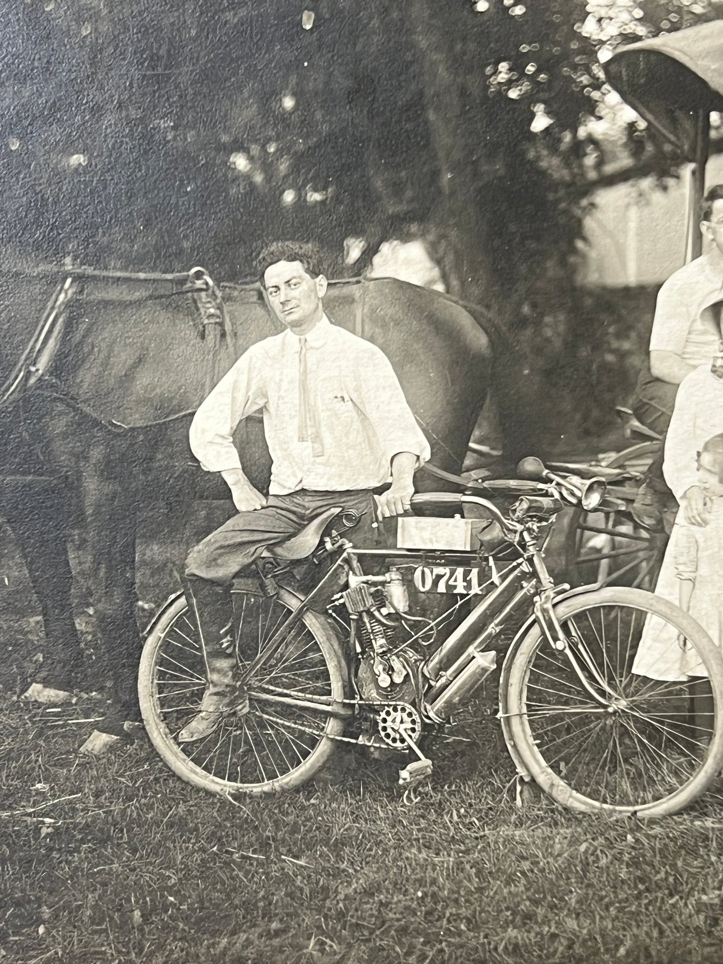 1907 Indian Cambelback Motorcycle Original Photo