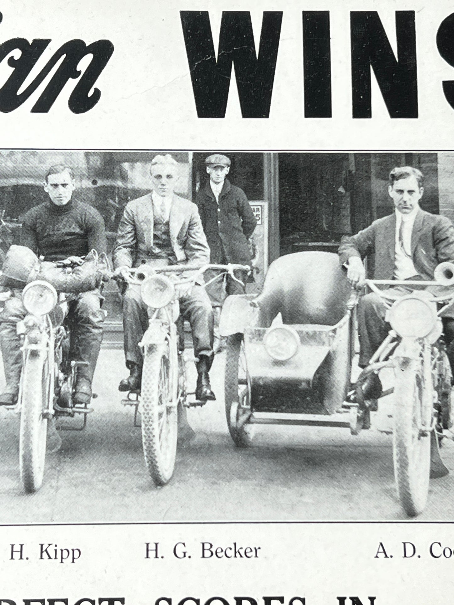 1914 Hedstrom Indian Endurance Poster w/ 8 Valve Racer